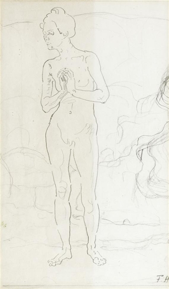 Standing female nude by Ferdinand Hodler