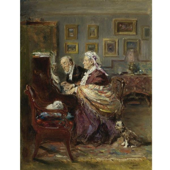 Four hands by Vladimir Makovsky, 1889