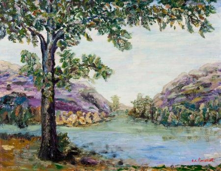 River Landscape by Clara Pancoast