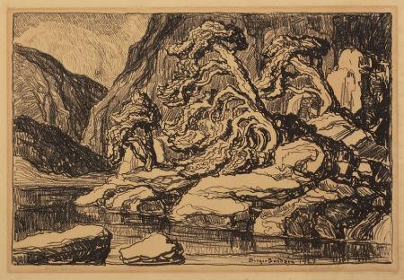 Hidden Lake by Birger Sandzén, 1927