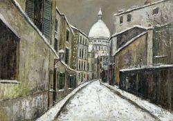Rue Saint-Rustique sous la neige