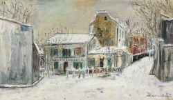 Le lapin agile sous la neige, Montmartre