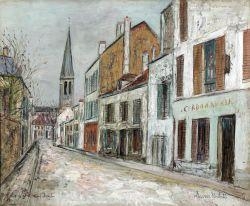 Artwork by Maurice Utrillo, Eglise de Stains, Made of Oil on cardboard laid down on canvas