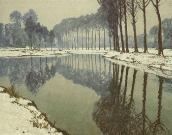 WINTER AT THE RIVER ERFT - Max Clarenbach
