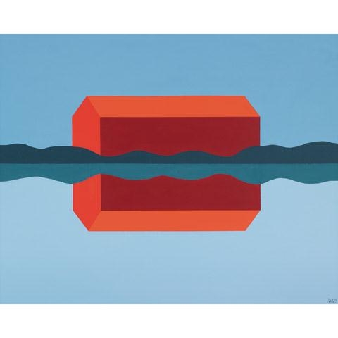 RED BARN REFLECTED by Charles Pachter