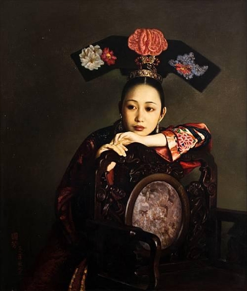 Qing Court Lady by Jiang Guofang, 1994