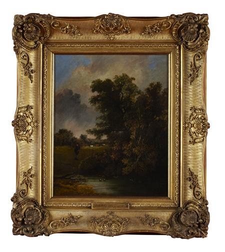 FIGURE BY A WOODLAND STREAM by John Berney Crome