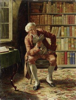 In the library by Johann Hamza, 1895