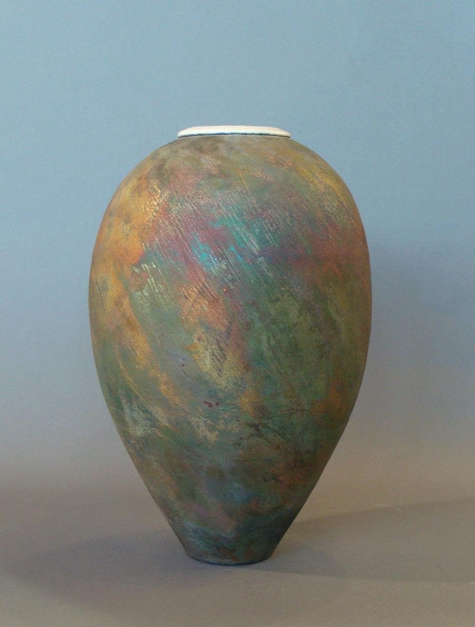 John Pickering A studio art raku pottery vase MutualArt