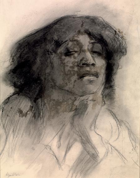 Etude de femme en buste: Aicha by Edgar Chahine, circa 1903