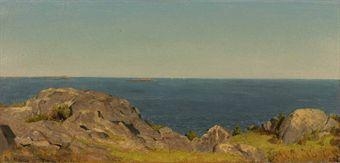 Artwork by Sanford Robinson Gifford, A Sketch at Manchester, Massachusetts, Made of oil on canvas