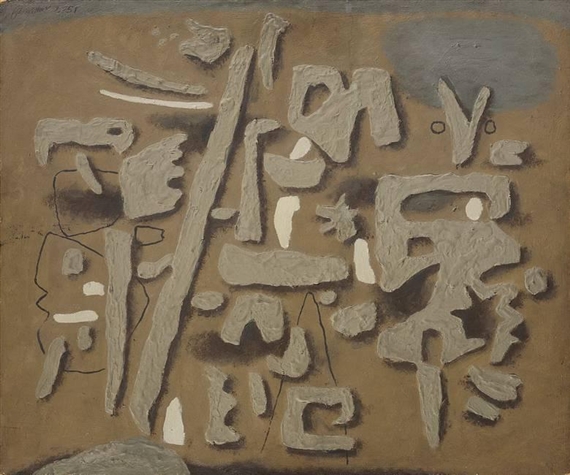 TABLEAU-RELIEF I by Willi Baumeister, 1951