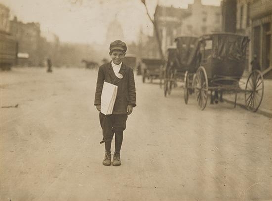 Newspaper Boy in Washington, D.C. by Lewis Hine, Circa 1910