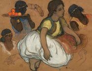 Jeune fille à la rose, étude by André Suréda