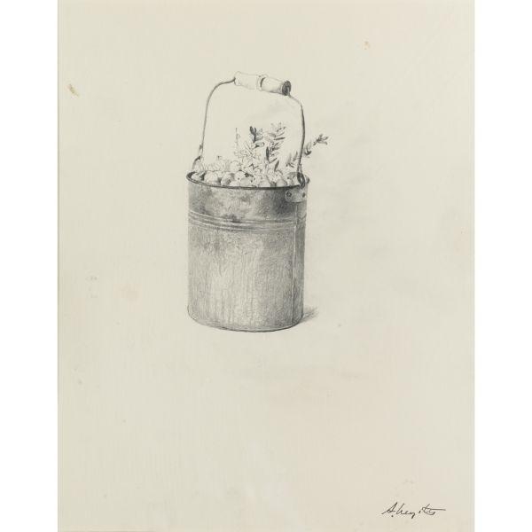 Andrew Wyeth | Cranberry Bucket, Study for Cranberries (1966) | MutualArt