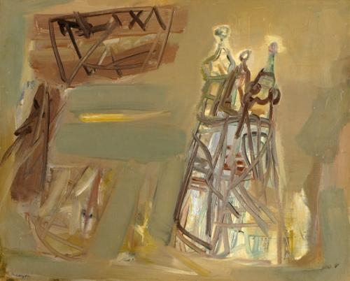 Figures in the Negev by Shmuel Raayoni, 1959