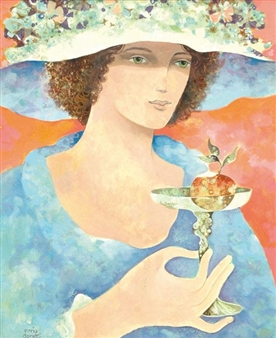 A Girl with a Cup - Mario Doretti