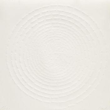 Two assembled embossings: a) Untitled (circle) b) Untitled