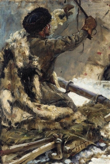 Study of a Cossack for Siberia's conquest by Yermak - Vasily Surikov