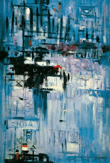 Iron Bridges in the Harbor by Tsai Yuncheng, 1971