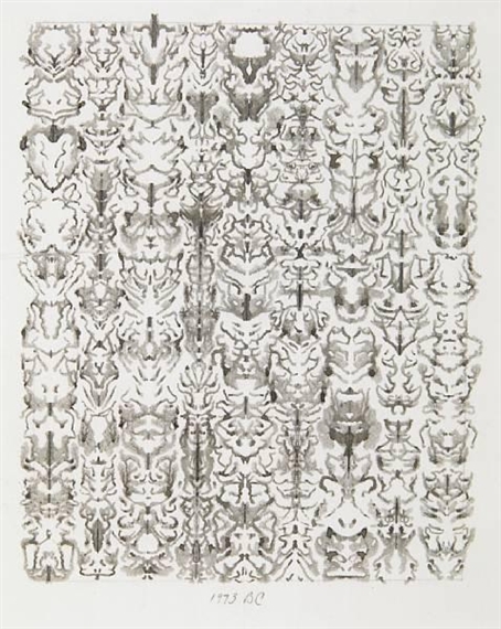 Inkblot Drawing by Bruce Conner, 1993