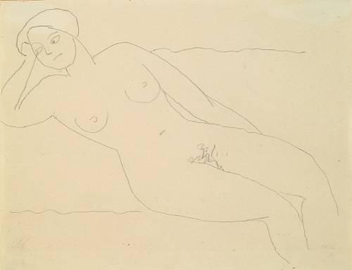 Halbliegender Akt (Half-reclining nude) by Alexej von Jawlensky, 1912