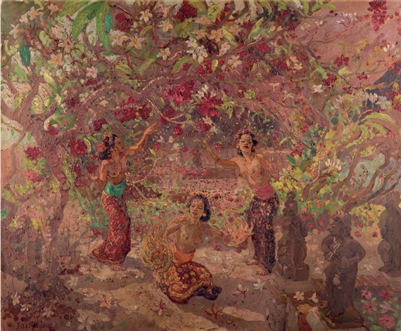 Women Dancing in the Garden by Adrien Jean Le Mayeur de Merprés