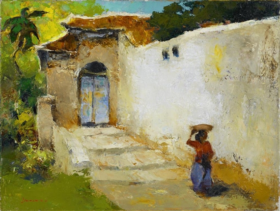 Langs Kampongmuurtjes (Along the Kampong) by Gerard Pieter Adolfs, 1957