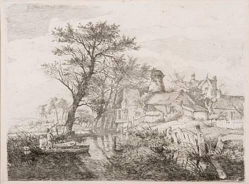 2 works: Mousehold Heath; Back of New Mills, Norwich by John Crome, circa 1810
