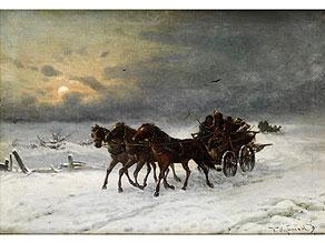 WINTERLANDSCHAFT MIT TROIKA - Friedrich Josef Nicolai Heydendahl