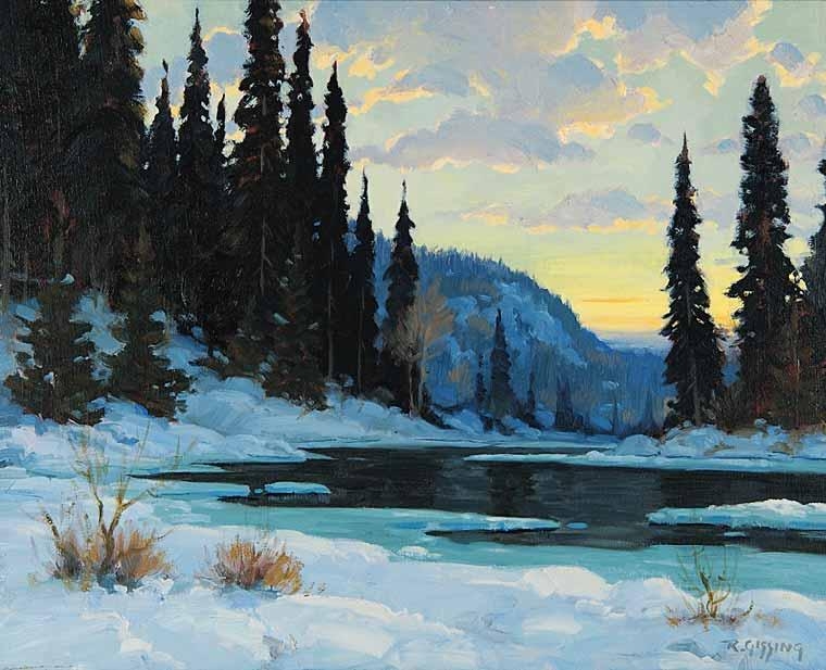 Artwork by Roland Gissing, Winter Evening No.3, Made of oil on canvas