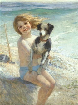 The Young Bather at Etaples - August Turner