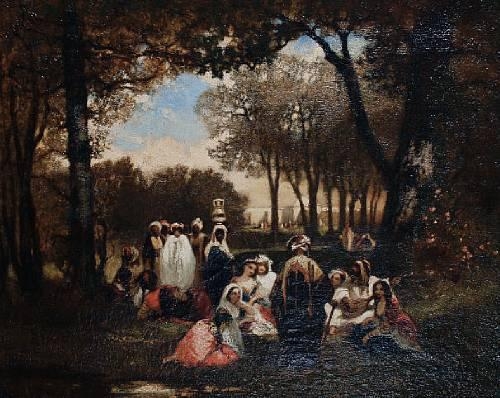 Arabian garden scene by Louis Devedeux