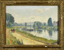 Landscape with canals and horses - Maurice Grün