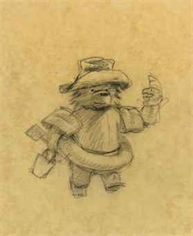 Paddington and Punch at the seaside - Fred Banbery