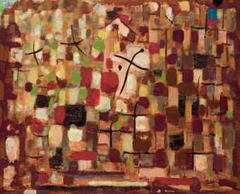 Composition Rouge (Composition 344) by Roger Bissière, 1957