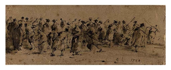 A group of figures by Francesco Guardi