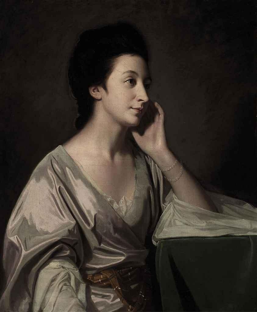 George Romney | Portrait of Mrs John Gathorne, half-length, in a silver ...