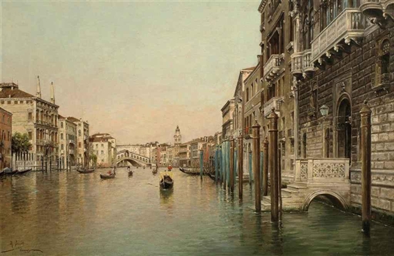 The Grand Canal with the Rialto Bridge by Rafael Senet