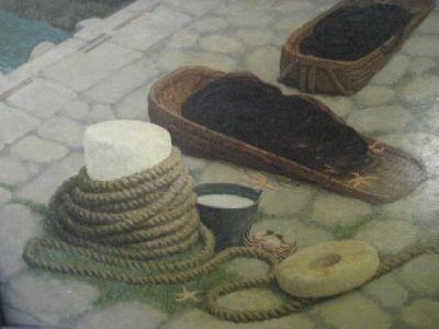 Quayside with Fishing Paraphernalia by John Bulloch Souter