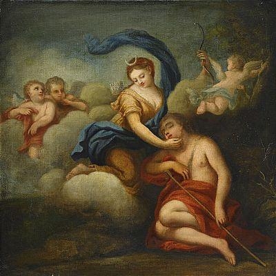Giovanni Gioseffo dal Sole | Diana liggande på ett moln | MutualArt