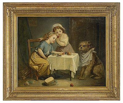 Middagsfrämmande i lekstugan by Ernest Dupont, 1868