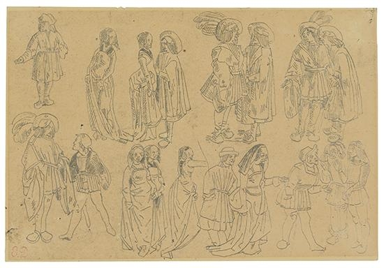 Studies of Renaissance Figures; Study of Two Classical Figures by Eugène Delacroix