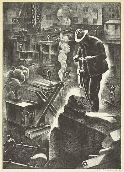 Birth of a Skyscraper by Louis Lozowick, 1930