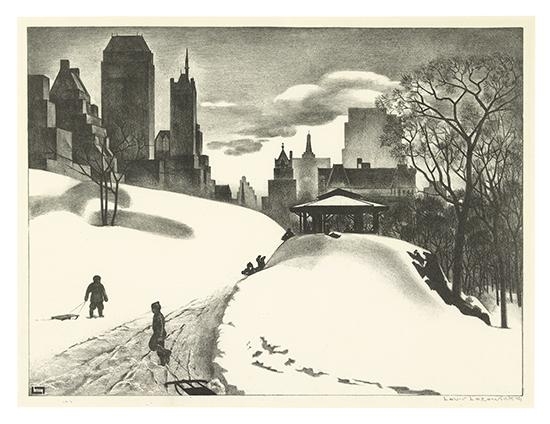 Winter Fun by Louis Lozowick, 1940