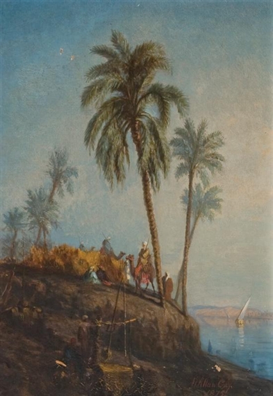 Arab Camp Along a River by Winckworth Allan Gay, 1875