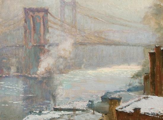 "Brooklyn Bridge, Winter" by Charles Vezin