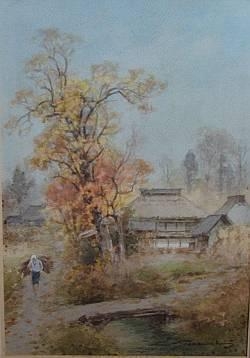 Figure walking through the Fields by Manjiro Terauchi