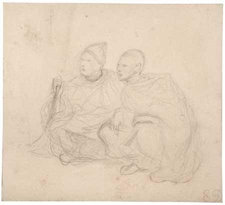 Study of Two Seated Men by Eugène Delacroix