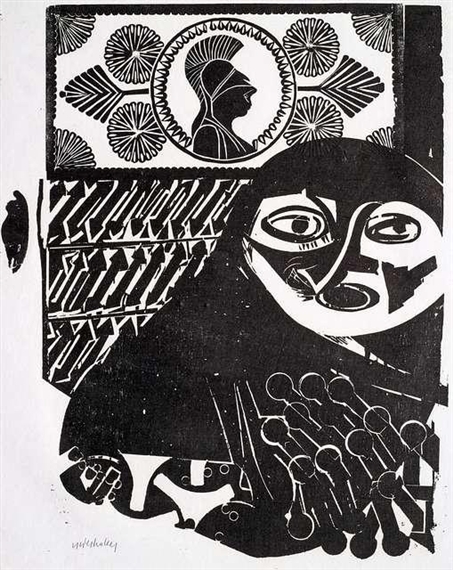 2 works: Abschied von Athen; Griechischer Krieger mit Trinkschale